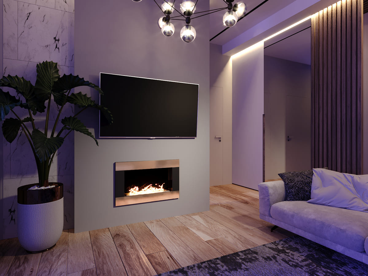 Биокамин "Русский огонь" Голд 800V встраиваемый (высота 500мм.) с защитным стеклом по цене 35 850 руб.