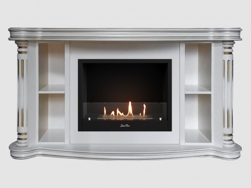 Каминный портал МДФ "Романс 1500" с биокамином Lux Fire "Фаер Бокс 1-33" (белый) Каминный портал МДФ "Романс 1500" с биокамином Lux Fire "Фаер Бокс 1-33" (белый)