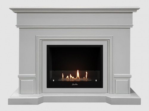 Каминный портал МДФ "Фантазия 1350" с биокамином Lux Fire "Фаер Бокс 1-30" (белый) Каминный портал МДФ "Фантазия 1350" с биокамином Lux Fire "Фаер Бокс 1-30" (белый)