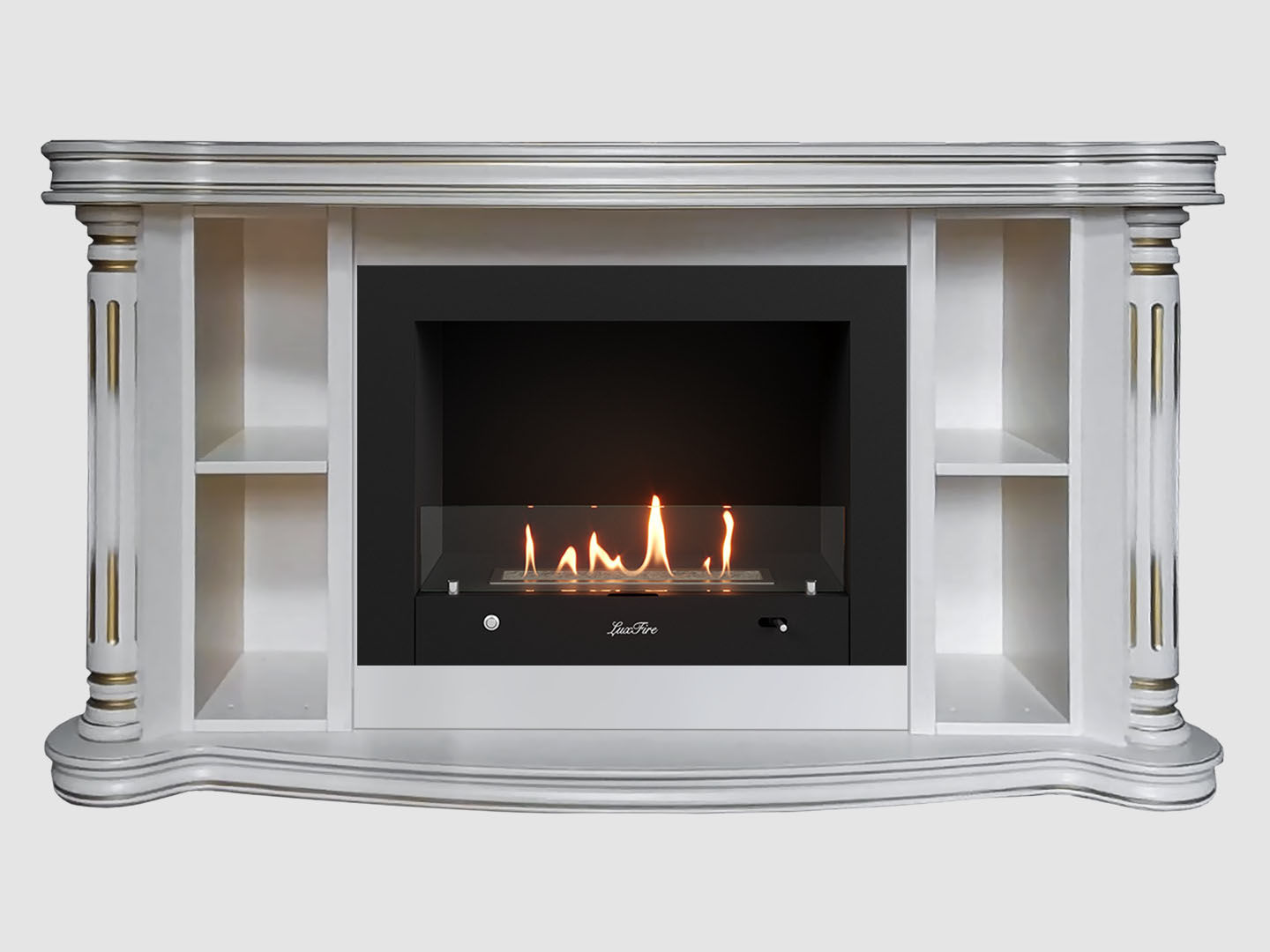 Каминный портал МДФ "Романс 1300" с биокамином Lux Fire "Фаер Бокс 4-30" (белый) Каминный портал МДФ "Романс 1300" с биокамином Lux Fire "Фаер Бокс 4-30" (белый) по цене 141 300 руб.