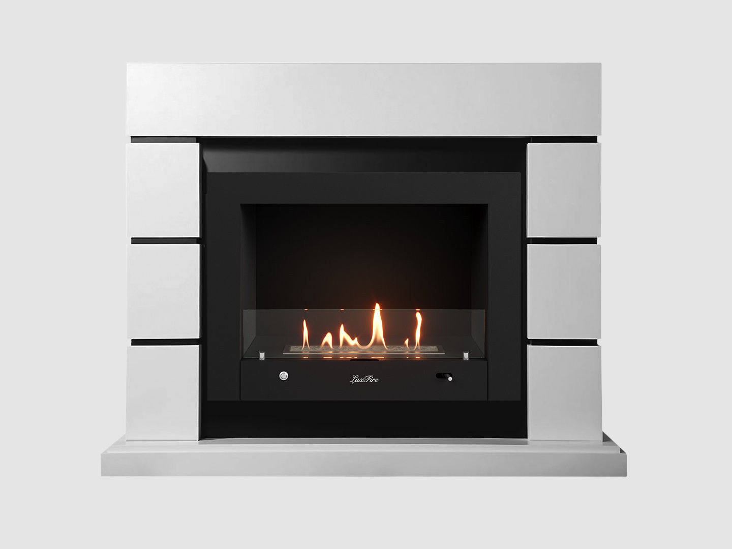 Каминный портал МДФ "Аляска 1240" с биокамином Lux Fire "Фаер Бокс 4-30" (белый) Каминный портал МДФ "Аляска 1240" с биокамином Lux Fire "Фаер Бокс 4-30" (белый) по цене 122 100 руб.