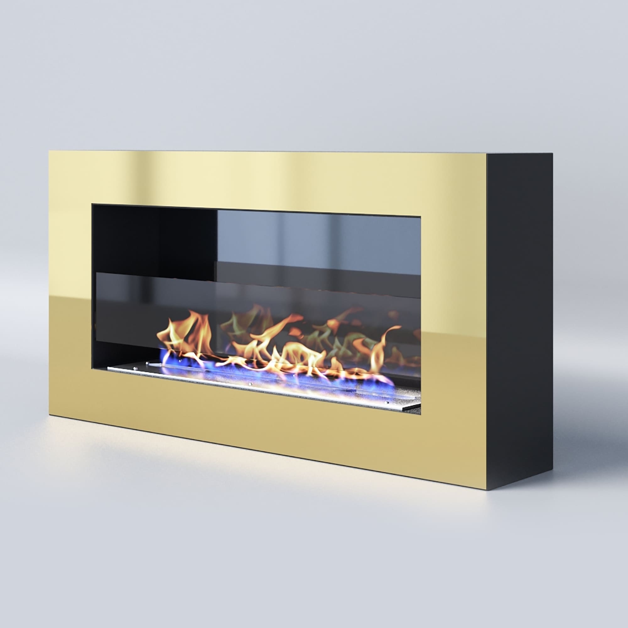 Биокамин "Русский огонь" Барокко 800N настенный с декоративным стеклом (стемалитом) по цене 38 600 руб.