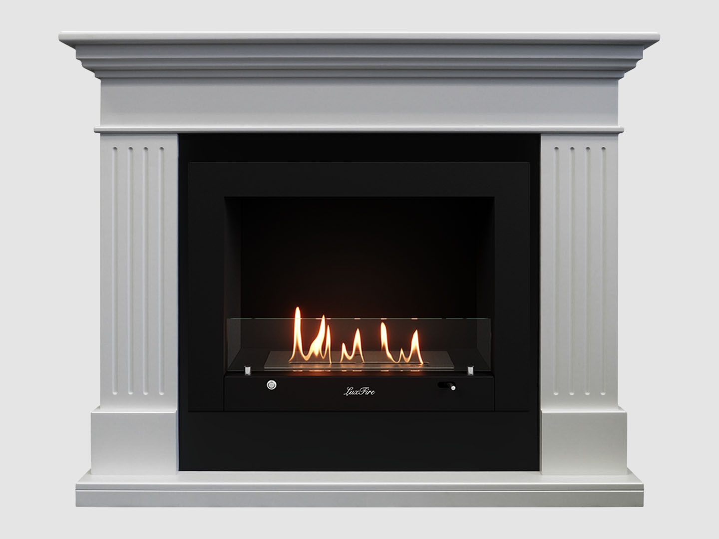 Каминный портал МДФ "Турин 1280" с биокамином Lux Fire "Фаер Бокс 3-25.5" (белый) Каминный портал МДФ "Турин 1280" с биокамином Lux Fire "Фаер Бокс 3-25.5" (белый) по цене 87 500 руб.