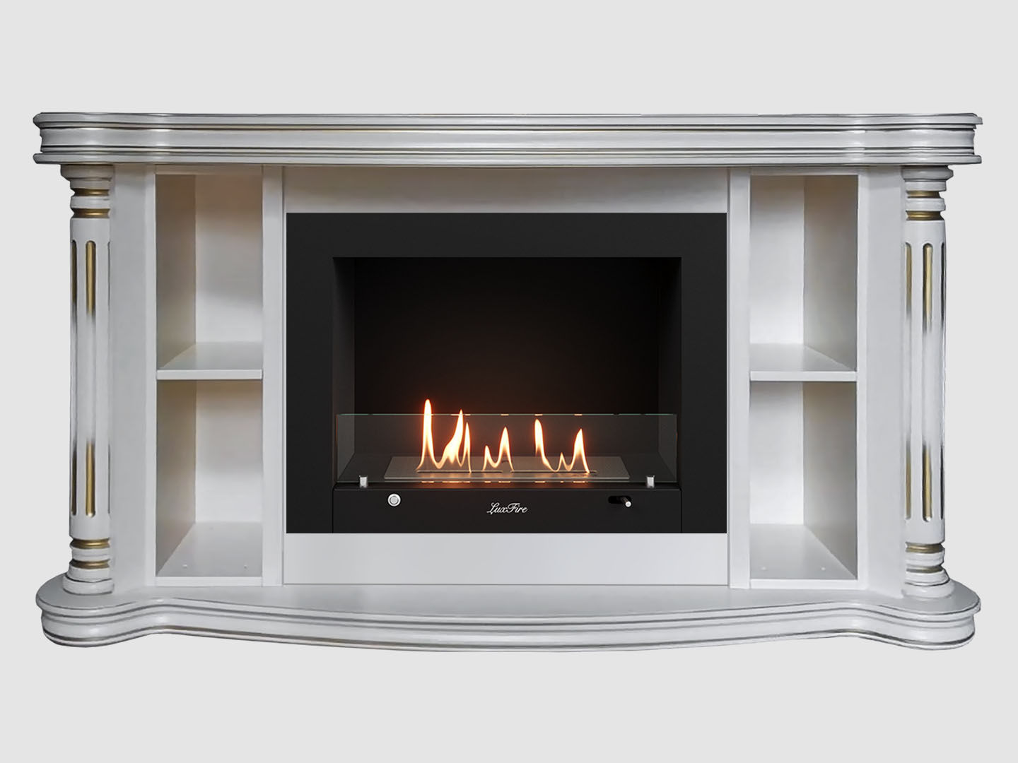 Каминный портал МДФ "Романс 1300" с биокамином Lux Fire "Фаер Бокс 3-30" (белый) Каминный портал МДФ "Романс 1300" с биокамином Lux Fire "Фаер Бокс 3-30" (белый) по цене 118 600 руб.