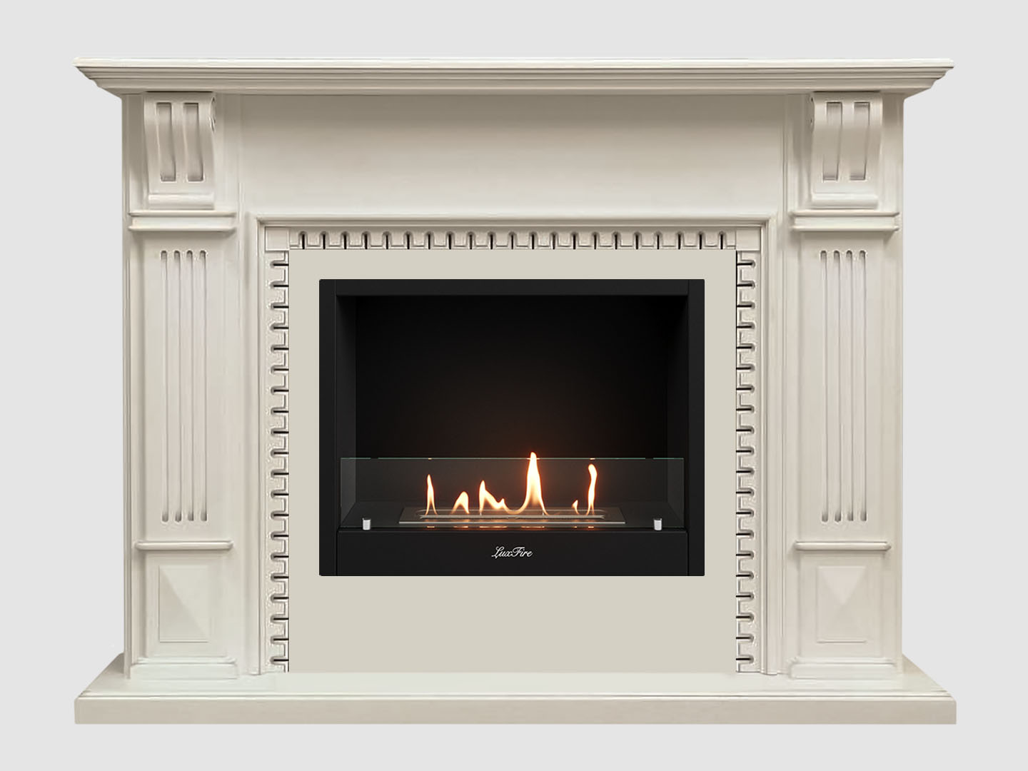 Каминный портал МДФ "Белфаст 1350" с биокамином Lux Fire "Фаер Бокс 1-25.5" (белый) Каминный портал МДФ "Белфаст 1350" с биокамином Lux Fire "Фаер Бокс 1-25.5" (белый) по цене 92 800 руб.