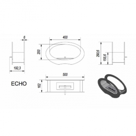 Настольный биокамин Kratki ECHO Настольный биокамин Kratki ECHO по цене